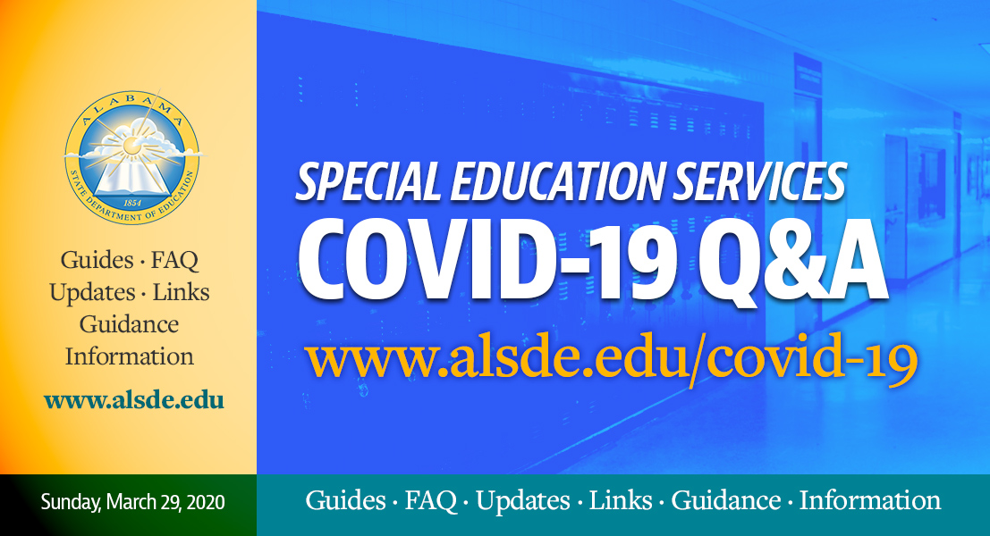 Alabama State Department of Education (@alabamaachieves) on Twitter photo The Alabama State Department of Education has a web page with COVID-19 updates and information such as:
----
Special Education Services Q&A
----
Emergency End-of-Year School Closures Manual
----
Executive Orders, Memos, and Guidance
#AlabamaAchieves #ALSDE <a href="/egmackey/">Eric Mackey</a> #COVID19 The Alabama State Department of Education has a web page with COVID-19 updates and information such as:
----
Special Education Services Q&A
----
Emergency End-of-Year School Closures Manual
----
Executive Orders, Memos, and Guidance
#AlabamaAchieves #ALSDE <a href="/egmackey/">Eric Mackey</a> #COVID19