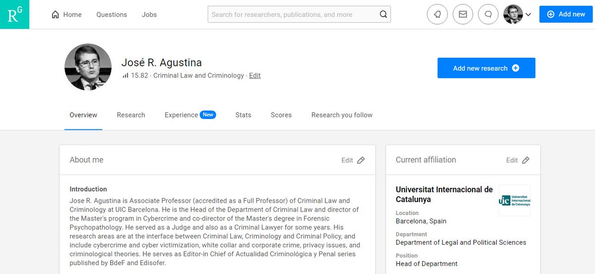 He colgado todas mis publicaciones (las que podía, en abierto, y si no previa solicitud) en ResearchGate... En estos tiempos de confinamiento y para siempre:
researchgate.net/profile/Jose_A…