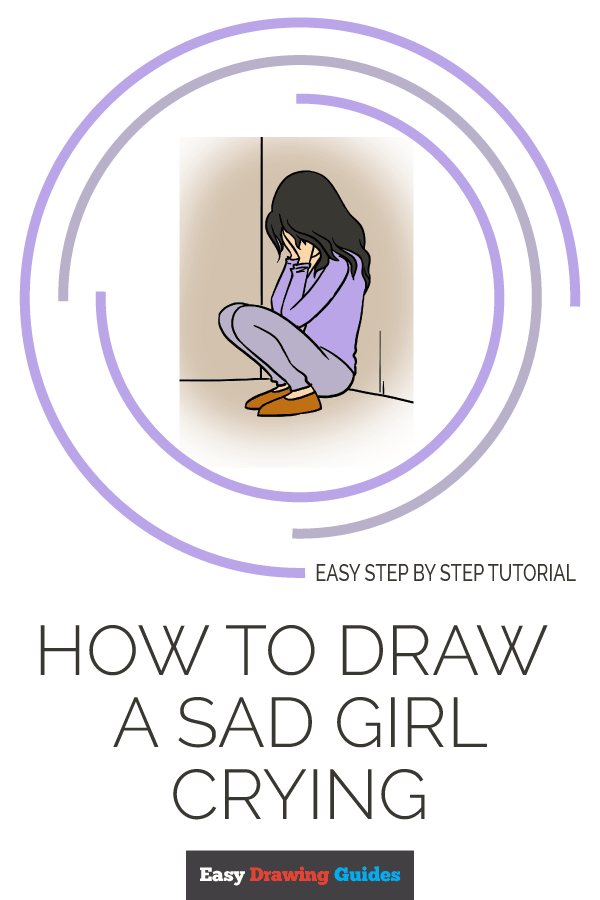 How to draw a sad girl - step by step