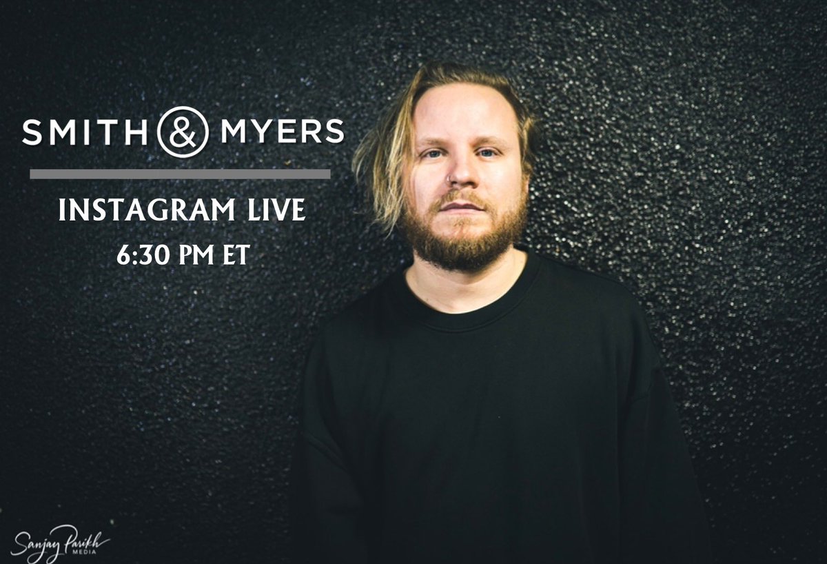 .<a href="/zmyersofficial/">Zach Myers</a> here... AMA LIVE on <a href="/SmithAndMyers/">Smith & Myers</a> <a href="/Instagram/">Instagram</a> *tonight* at 6:30 PM ET. Come with some good questions y’all...