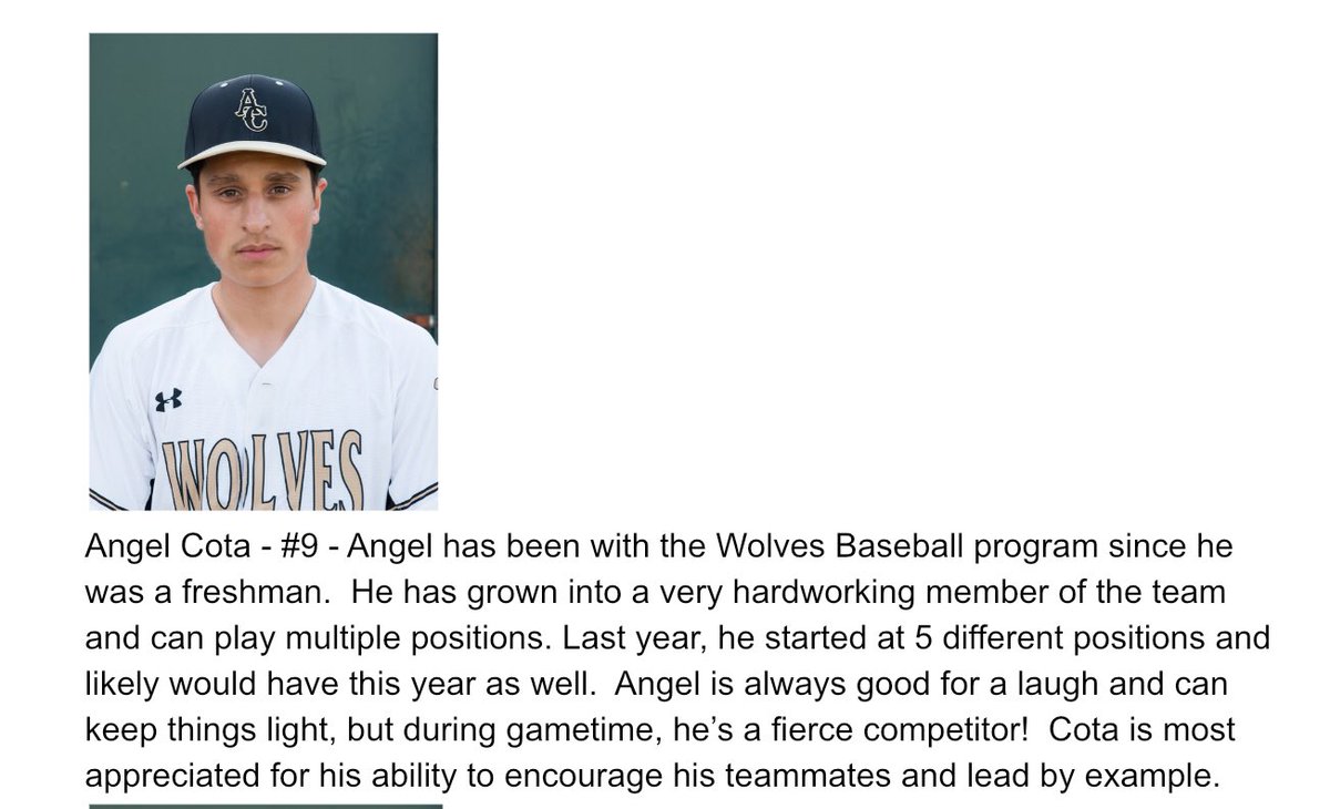 ACHS Athletics (@achswolves) on Twitter photo Spring Sports Senior Shout Outs: Our Senior Student Athletes’ have spent 3 1/2 years representing our ACHS Athletic Program. During these extraordinary times we want our Seniors to know that we appreciate their Character, Leadership, Commitment and Teamwork! <a href="/achs_baseball/">ACHS Wolves Baseball</a> Spring Sports Senior Shout Outs: Our Senior Student Athletes’ have spent 3 1/2 years representing our ACHS Athletic Program. During these extraordinary times we want our Seniors to know that we appreciate their Character, Leadership, Commitment and Teamwork! <a href="/achs_baseball/">ACHS Wolves Baseball</a>