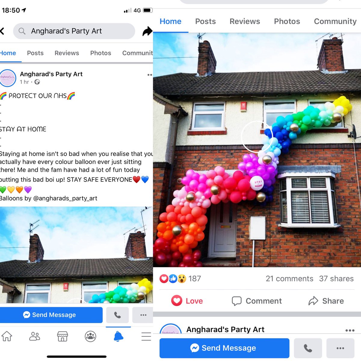 keiraevans's tweet photo. @piersmorgan how AMAZING is this!!! 🌈😍 #nhs #stayathome https://t.co/fIB9ajhJgq