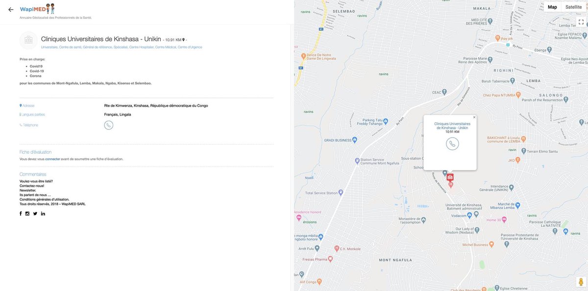 WapiMED's tweet photo. #Corona #Covid19 #CoronaVirus
Prise en charge des cas cliniques pour les communes de #MontNgafula, #Lemba, #Makala, #Ngaba, #Kinsenso et #Selembao: CLINIQUES UNIVERSITAIRES DE KINSHASA
https://t.co/VlIL4Zqu1b
Source: INRB RD Congo https://t.co/1XbhZCkHXa