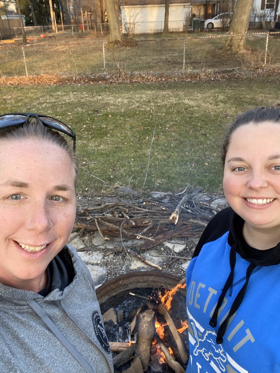 Rust (<a href="/erika_rust/">Rusty</a>) has been meeting with students, giving her dog a bath, doing yard work, and having a bonfire!! She’s also hosting a virtual lunch brunch starting next week. Feel free to join with the google classroom code in our earlier retweet!