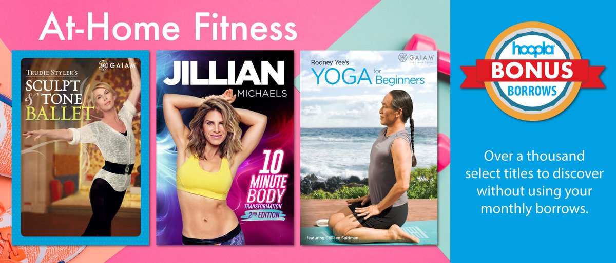 three fitness covers with text that reads at home fitness