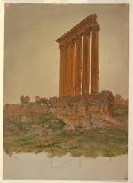 He sketched and painted Baalbek, Jaffa and Jerusalem, Damascus, Petra. Church was forever impressed by his trip to the Orient. He went on to paint many masterpieces in which he "imagined" landscapes, combining various places into a single composition.  #wanderinginthetimeofcorona