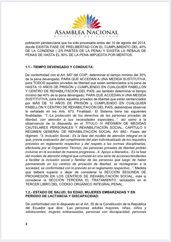 RonnyAleagaS's tweet photo. En esta crisis que afecta a todas las familias, nuestro deber es pensar cada uno de los ecuatorianos y en los suyos. He solicitado a @Lenin y a @AsambleaEcuador que se declare el estado de EMERGENCIA PENITENCIARIA a fin de sustituir la medida de prisión en los sgts casos👇🏼 https://t.co/NLfMJDuf8z