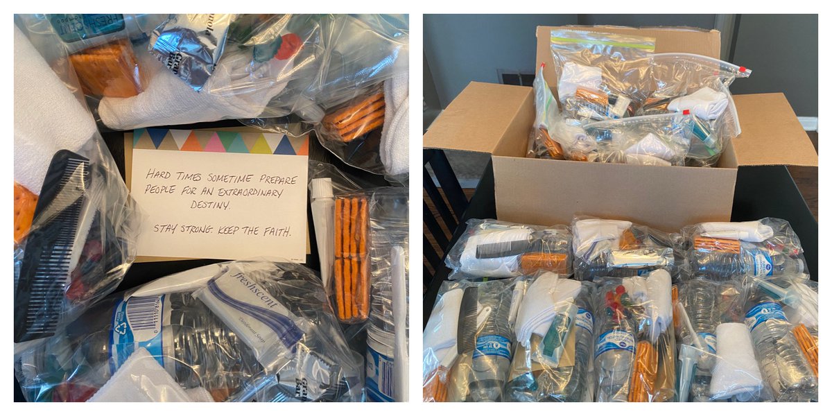 614Forward's tweet image. A couple dozen care bags for the homeless ready to go! Thanks to all who helped put these together. We can’t do everything for everyone but we can do something for someone. #PayItForward #614Forward