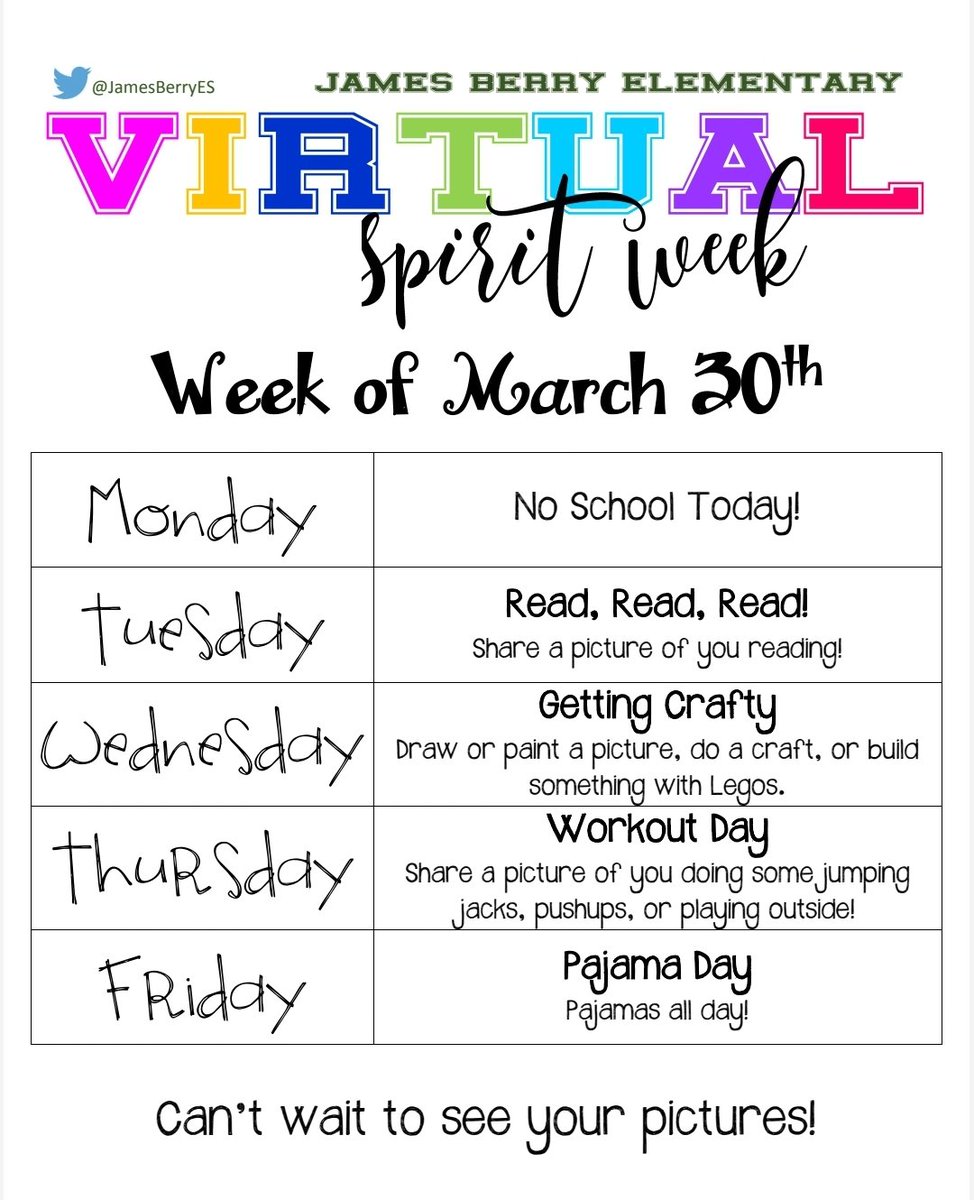 James Berry (@jamesberryhisd) on Twitter photo Join us for a virtual spirit week! Make sure to tag us in your pictures!! @STFullmighter <a href="/JulyElizondo/">Julia Elizondo</a> <a href="/HISDSupe/">Mike Miles</a> @TeamHISD #HISDatHome Join us for a virtual spirit week! Make sure to tag us in your pictures!! @STFullmighter <a href="/JulyElizondo/">Julia Elizondo</a> <a href="/HISDSupe/">Mike Miles</a> @TeamHISD #HISDatHome