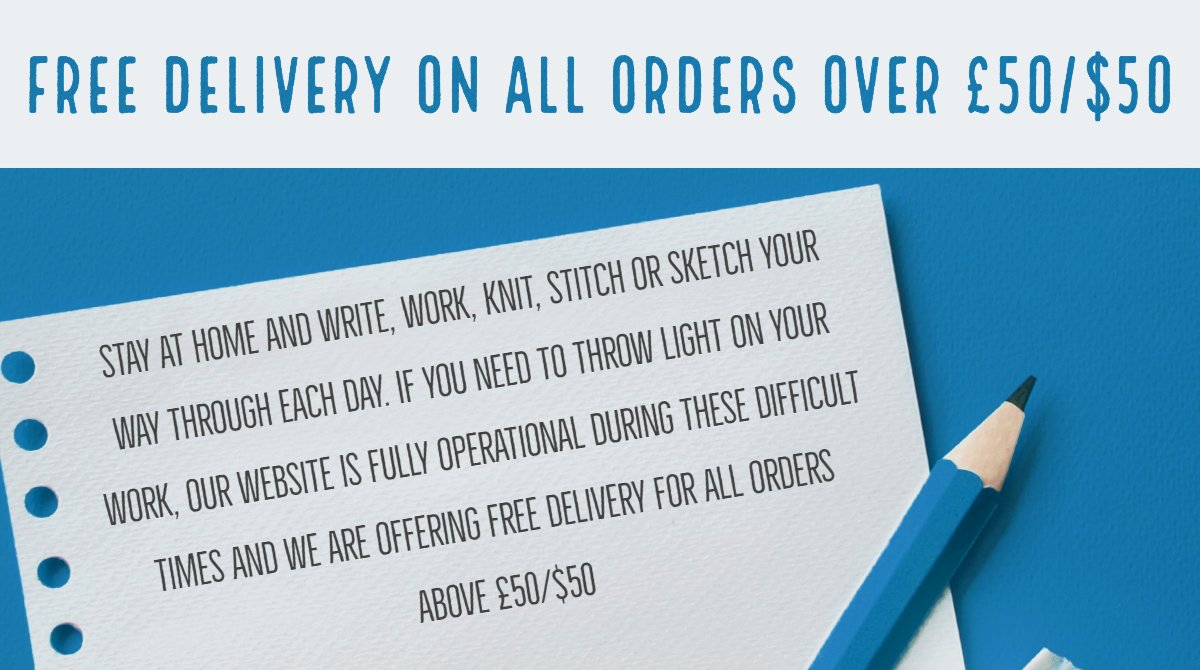 Write, work, knit, stitch or sketch your way through each day. And if you need to shine light on your work, we’re offering free delivery on all orders over £50/$50 👍✍️👩‍🎨