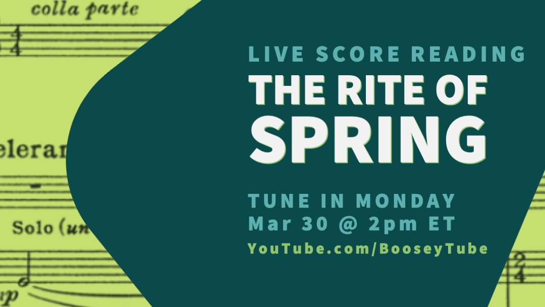marinalsop's tweet photo. Tune in tomorrow at 2PM ET  for a live score reading of "The Rite of Spring" presented by @Boosey &amp; Hawkes! I'll be there along with #TeddyAbrams, @orionrountree, @PBortolameolli, @EJacobsenMusic, and @leccechong! Watch online: https://t.co/ivCk0xczVo https://t.co/ARZjQFwwuF