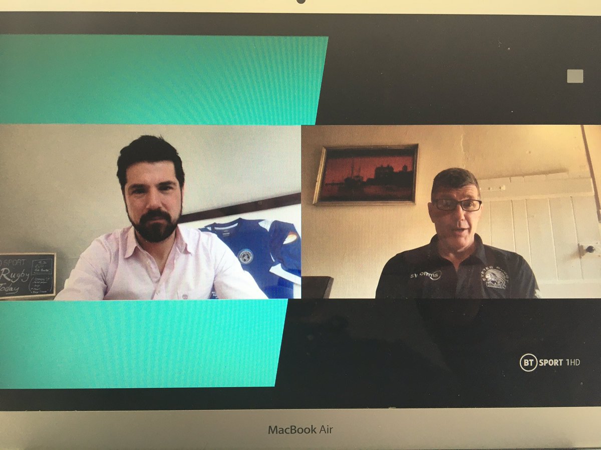 sunsetandvine's tweet photo. Tune into @btsportrugby now on @btsport 1 now for #RugbyToday live.
#CraigDoyle talking with @ExeterChiefs #RobBaxter now.
@ugomonye @BenKay5 & @IamAustinHealey joining the show from their homes.
@premrugby @tinopolisgroup https://t.co/aQYXIG0cle