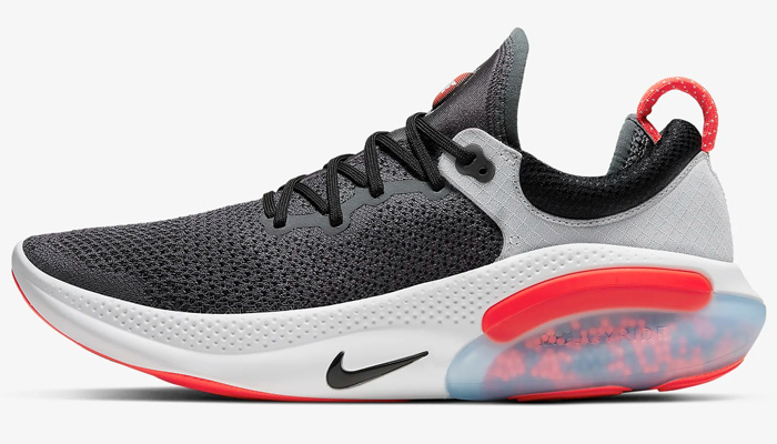 nike joyride run flyknit dark grey bright crimson