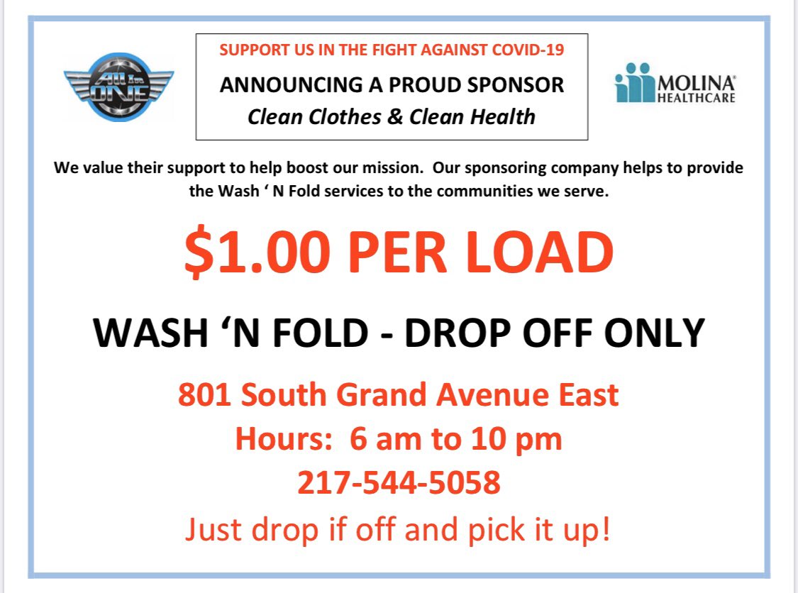 Announcing a Proud Sponsor <a href="/molinahealth/">Molina Healthcare</a> 
Clean Clothes &amp; Clean Health