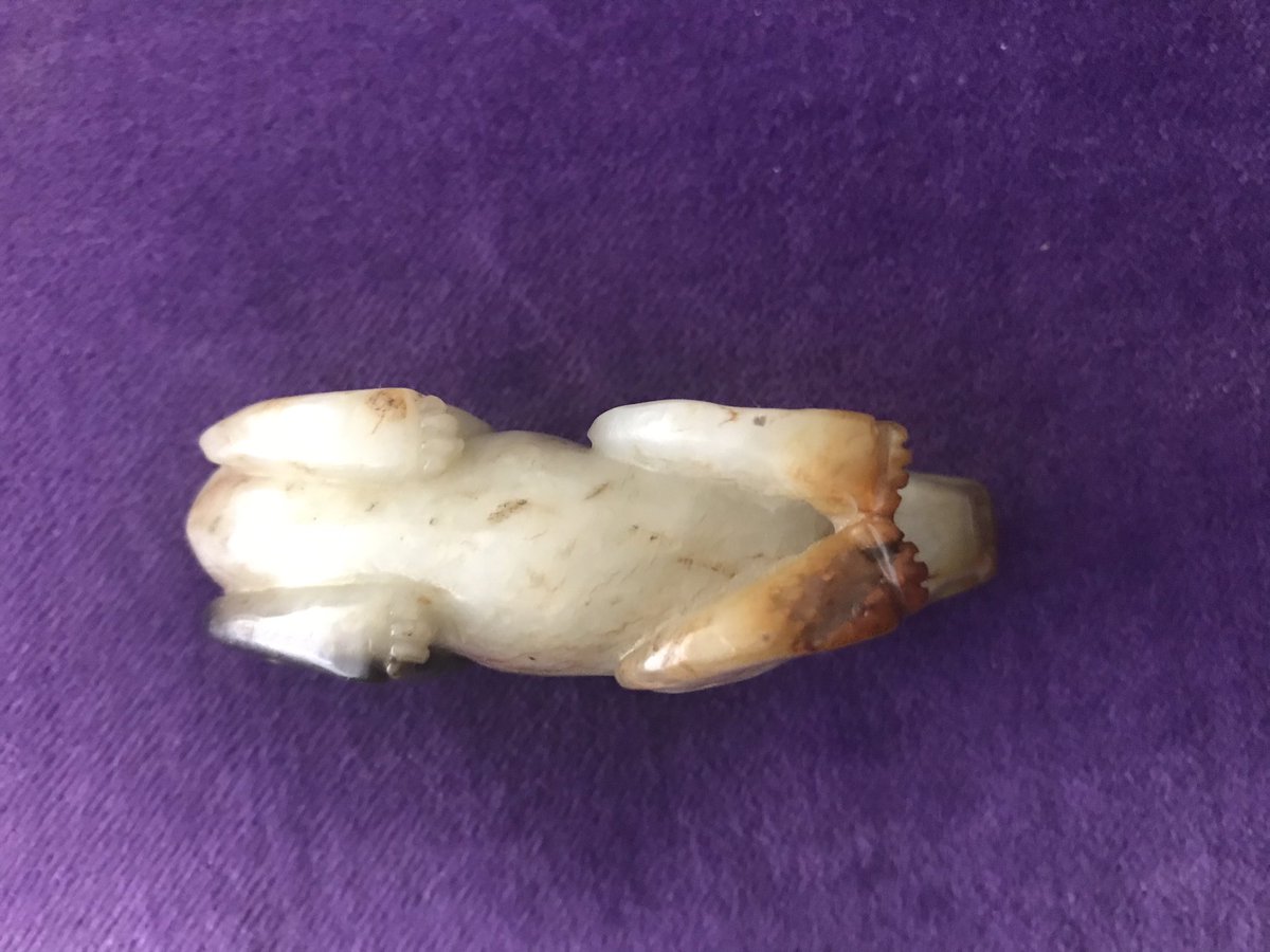 whitegoldsword's tweet photo. My favourite and oldest #jade- #dog with natural #russets, late #Ming period c. 1600, real character to face and features and a sense of movement to the body. Beautiful. https://t.co/VfKg4z3ZUU