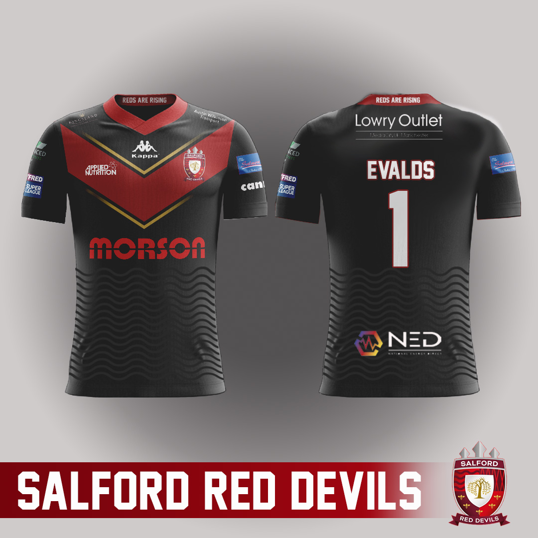 Salford Red Devils Home and Away Kit for 2022 : r/superleague