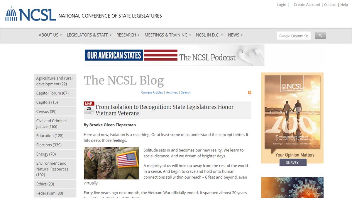 vietnamwar50th's tweet photo. Check out this great article about #NationalVietnamWarVetransDay on the NCSL blog! https://t.co/CT4hrv5nt5
#JoinTheNation #WelcomeHome https://t.co/gPah0d4pAf