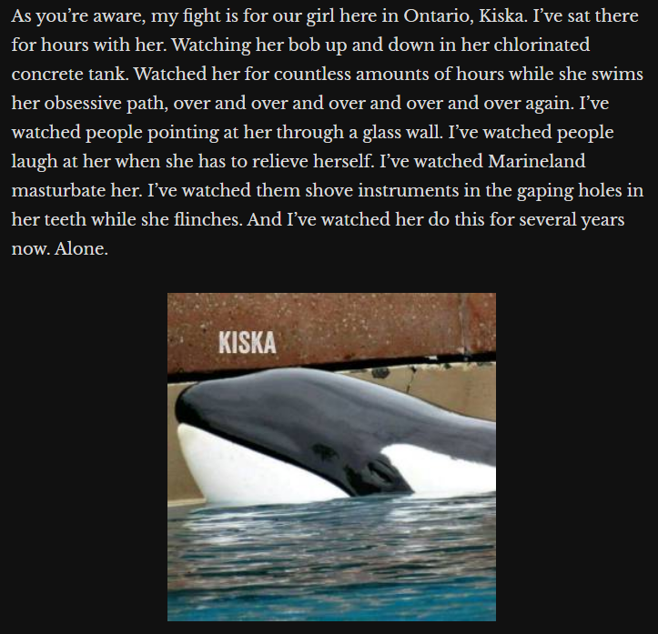 OrcaSOS's tweet photo. "through Kiska’s equally tragic existence, we will continue the fight. If she can do anything from her tank in solitude, this animal can teach. She can continue to teach just as Tilikum did and we will continue to be her voice to do just that!"
#FreeKISKA #blackfish #LetTheGirlGo https://t.co/XvXBNKlcpz
