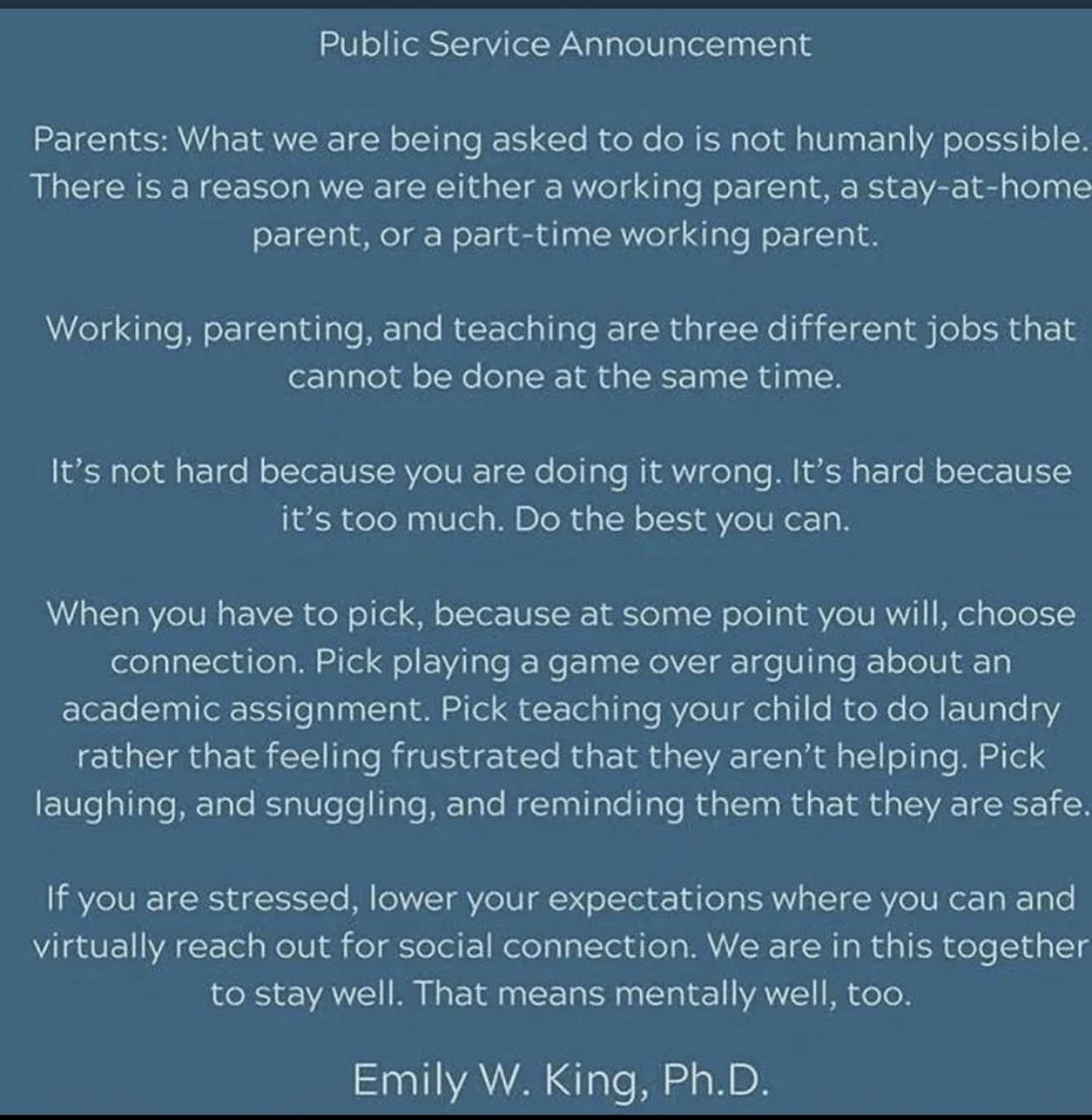 Good morning/Bon Matin #CassandraCommunity! Here is something to consider as we move forward in these unchartered waters. Taken from the #TraumaInformedParent Facebook page. Always prioritize #mentalhealth &amp; #Wellbeing. #MentalHealthMatters <a href="/LC2_TDSB/">Learning Centre 2</a> <a href="/trixiedoyle/">Trixie Doyle</a> <a href="/TDSB_MHWB/">TDSB Well-Being</a>