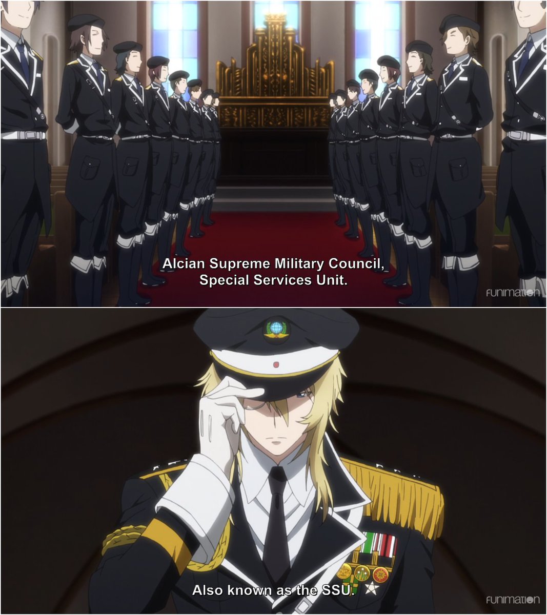 Funimation's tweet image. They are under direct command of the royal family.

[via Plunderer]