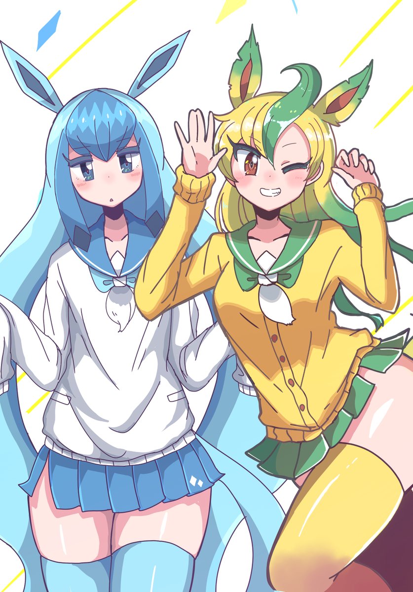 無想りんね على تويتر ２０１１年に描いたリーフィア グレイシア擬人化と２０２０年のリーグレ比較 かわいさマシマシ 個性マシマシ スケベ度マシマシになりました ポケモン擬人化