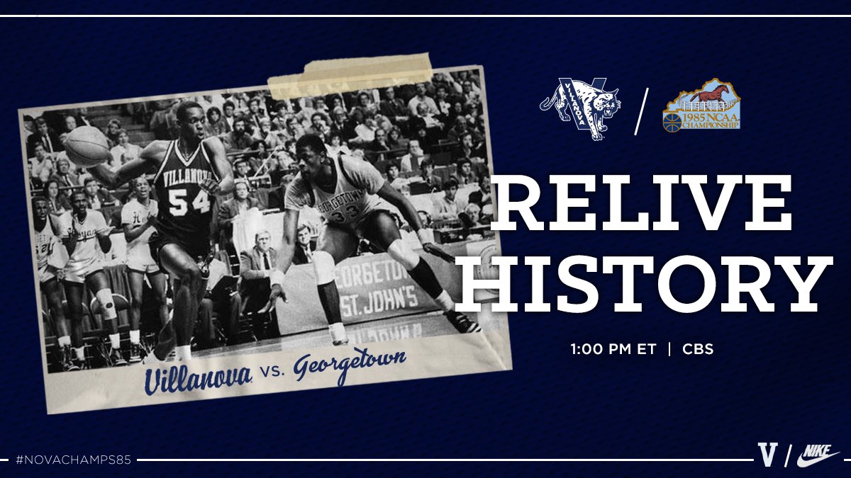 CoachJayWright's tweet photo. Thanks to Coach Mass and the special group of guys on the ‘85 team , we get the chance to relive one of the best championship games in all of sports at 1 on @CBSSports - Let’s go Nova Nation !! https://t.co/Hmd40WWIt3