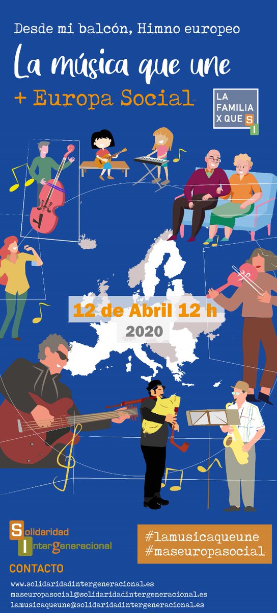 Desde @E_Familia_ y <a href="/maseuropasocial/">maseuropasocial</a> , nos animan a participar en esta iniciativa. El 12 de Abril a las 12 de la mañana. #lamusicaquenosune #maseuropasocial