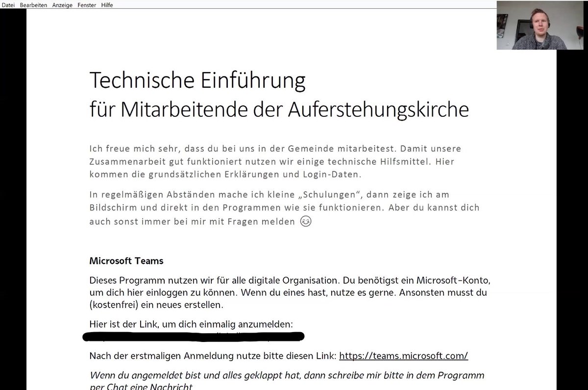 juhopma's tweet photo. Was ich gerade mache? Bei uns in der Gemeinde #microsoftteams und #churchtools weiter einführen - per #zoom-Videokonferenz.

#digitalekirche #digitaleNordkirche #digitalegemeinde

So viel zur Praxis hinter der internen Digitalisierung von Gemeinden: https://t.co/Wrwlddi0IV https://t.co/TwLdNO8iyl
