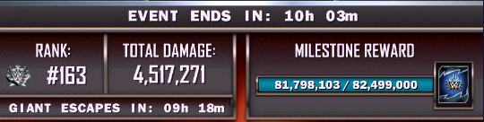 Bigwilkey's tweet photo. This can not be right? 

9 hours left on giant and 10 hours left on event?? 

i have 700,897 left to do!! 
sort this! @WWESuperCard #WWESuperCard https://t.co/76QX2Q8DeZ
