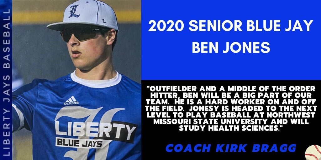 LHSBlueJays's tweet photo. Happy Sunday Jays!  Today, athletics would like to recognize Senior Ben Jones with the LHS Baseball Program! https://t.co/ngWfrBBoiL