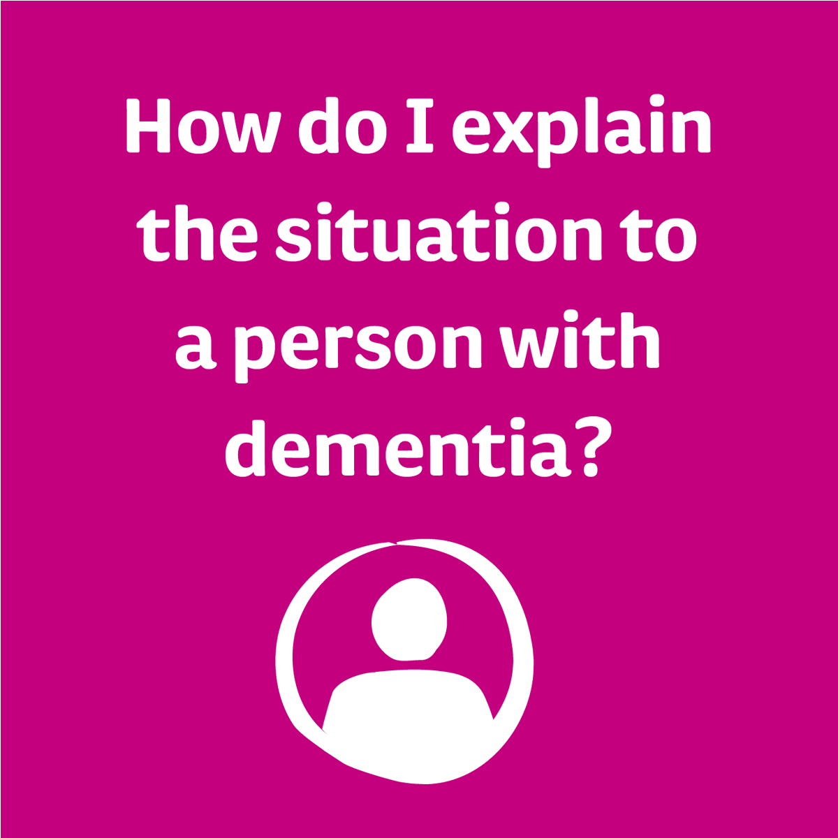 DementiaUK's tweet photo. A question our Admiral Nurses get asked a lot at the moment is "How do I explain the current situation to a person with dementia?". Heres their tips; for further info please call the Helpline on 0800 888 6678 or email helpline@dementiauk.org. #COVID19 https://t.co/sMJRsTp7Fu