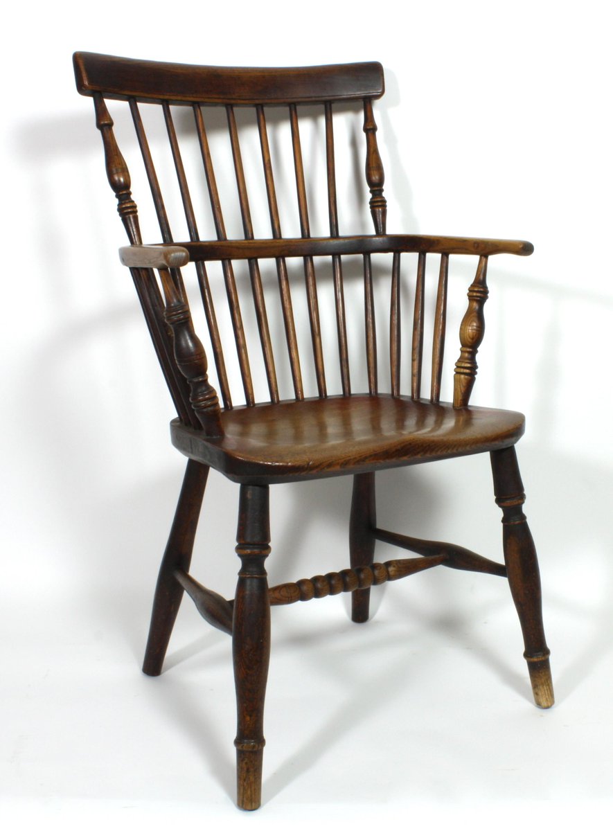 RegFurnSoc's tweet photo. #Lincolnshire #combback #Windsorarmchair probably by #Marsh of #Sleaford; Photo: @willsergeant #bobbin stretcher #woodturning #regionalfurniture #regionalfurnituresociety #vernacular #antiques #recycle More at https://t.co/q1XigzCAou https://t.co/2PzRh18qcq