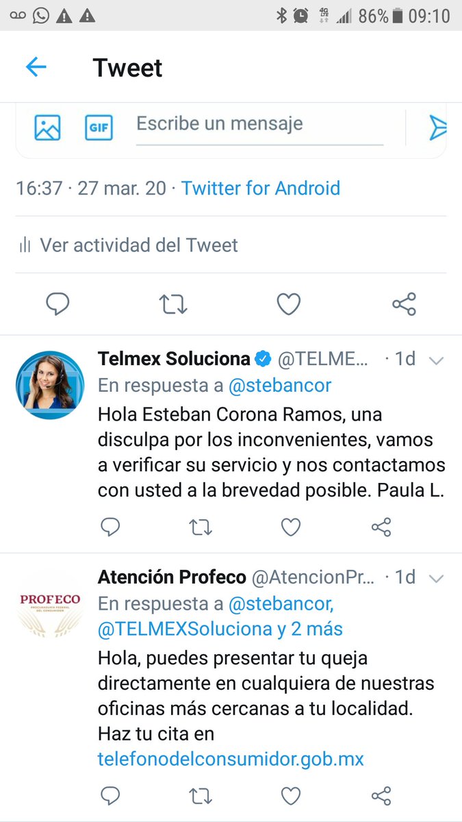 stebancor's tweet photo. @TELMEXSoluciona el día viernes 27-03 por la noche me llega el Internet y ayer 28-03 marca uno de sus técnicos, en ese momento se fue el Internet, lo cual se lo comentamos y dijo "perdón es que le moví, pero ahorita lo vuelvo a corregir ", 17 días, 11 sin Internet, q hago? https://t.co/yxabtX8bKu
