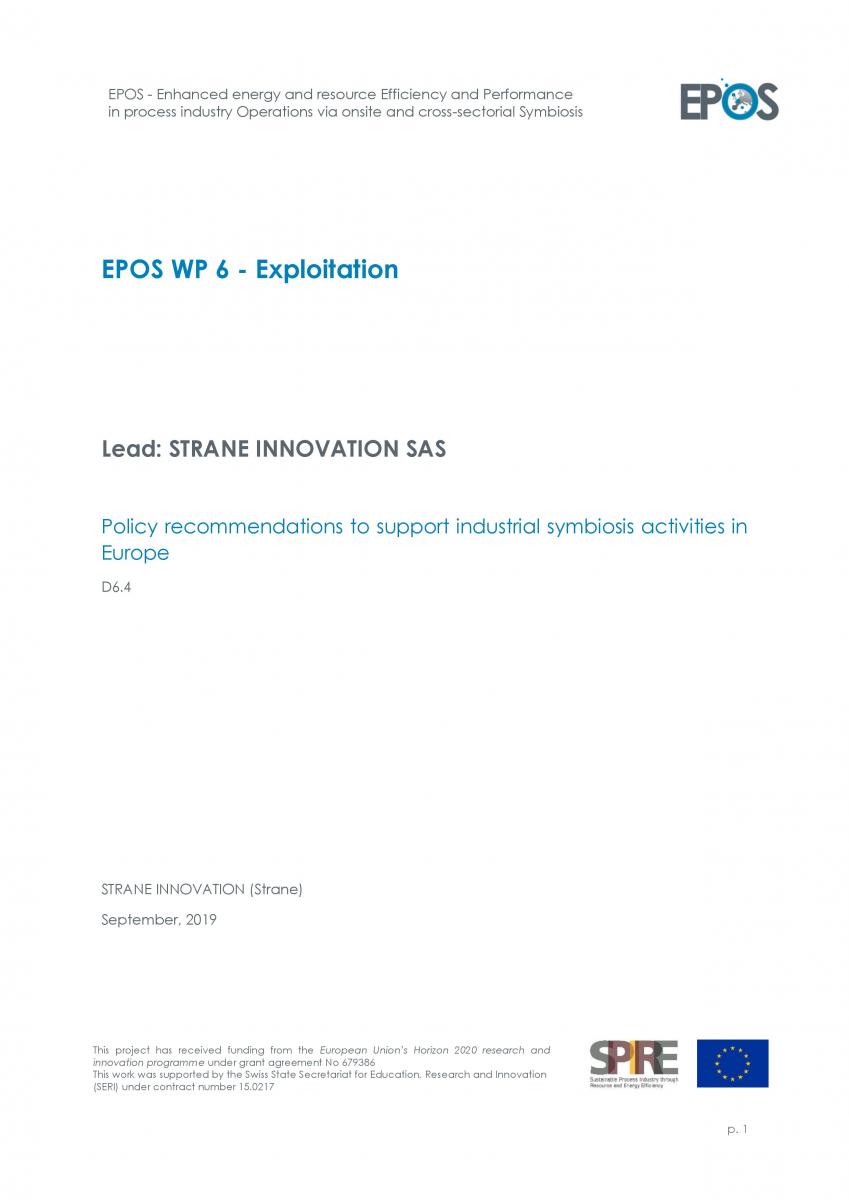 🆕Discover the new deliverable summary about policy recommendations to support industrial symbiosis activities in Europe! Read it here bit.ly/3avmQc2 #industrialsymbiosis