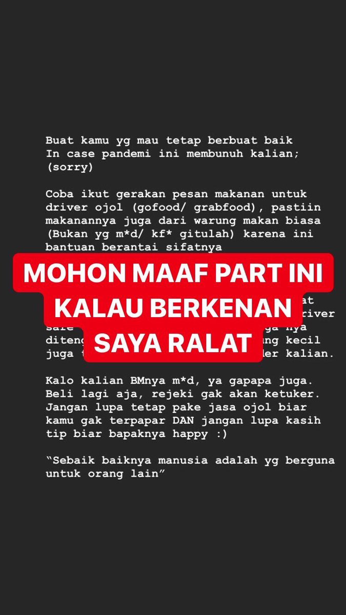tarsoek's tweet photo. RALAT, mohon maaf
#kasihtipaja https://t.co/qq9C7jCSrB
