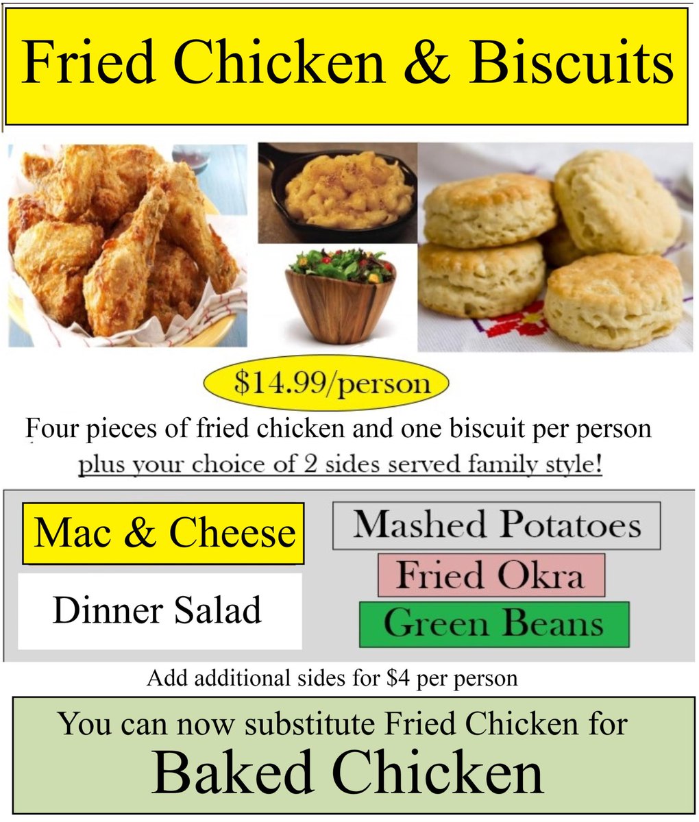20% off Fried Chicken To Go today!