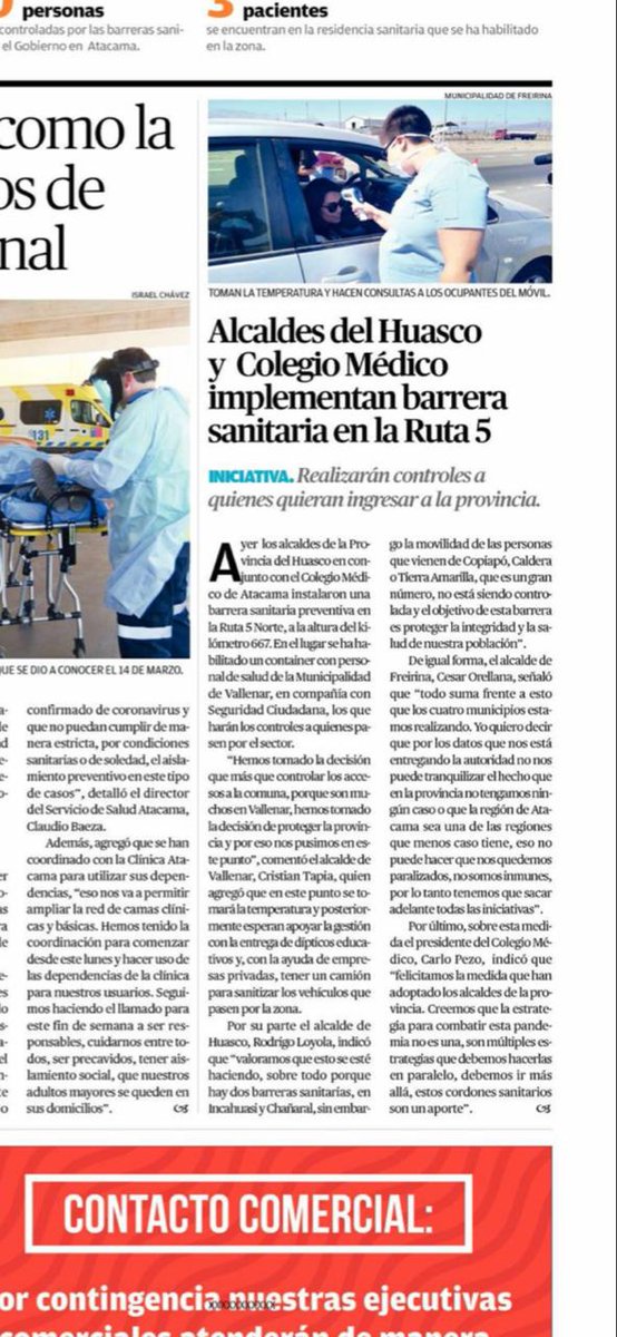 ColmedAtacama's tweet photo. @colmedatacama apoya los Cordones Sanitarios Municipales, implementados por los alcaldes de la provincia del Huasco.
@carlopezo @izkia @cesar_freirina @RodrigoLoyola
#CuarentenaAtacama
#CuarentenaNacional
#LockDownChile https://t.co/zVUiFLH1Fl