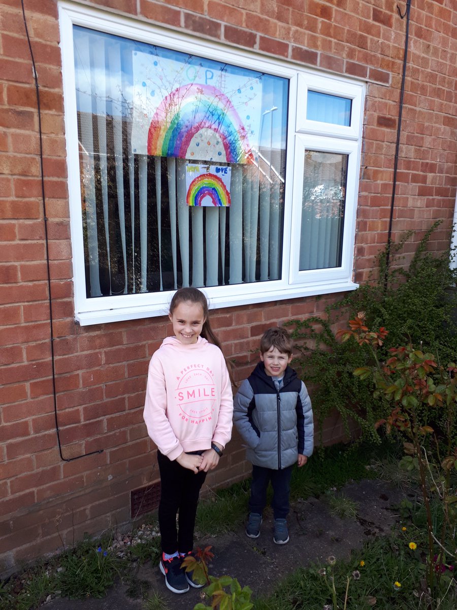 Mrs Pugh’s children have joined in the sharing of hope through rainbows. #rainbowofhope