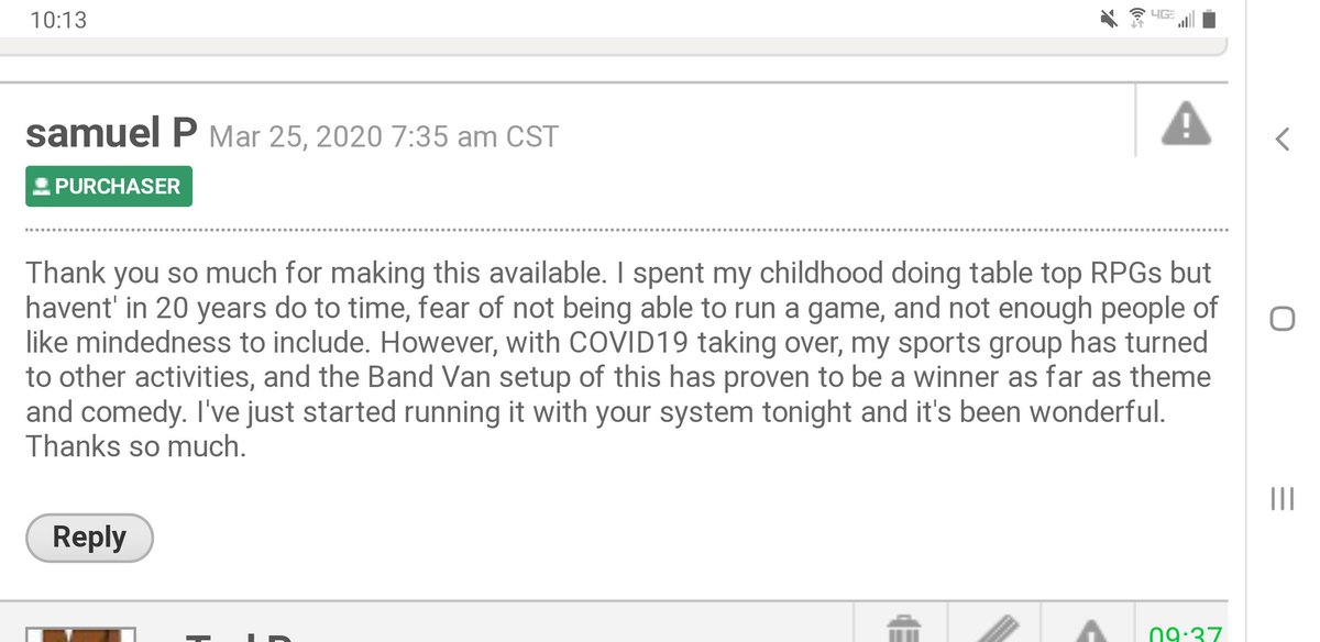 EscapeBoxGames's tweet image. We recieved an awesome comment on @DriveThruRPG for #SuitedRPG and our newest genre playset #BandVan!

Thank you for the excellent feedback and kind words Samuel P, whomever you are!
