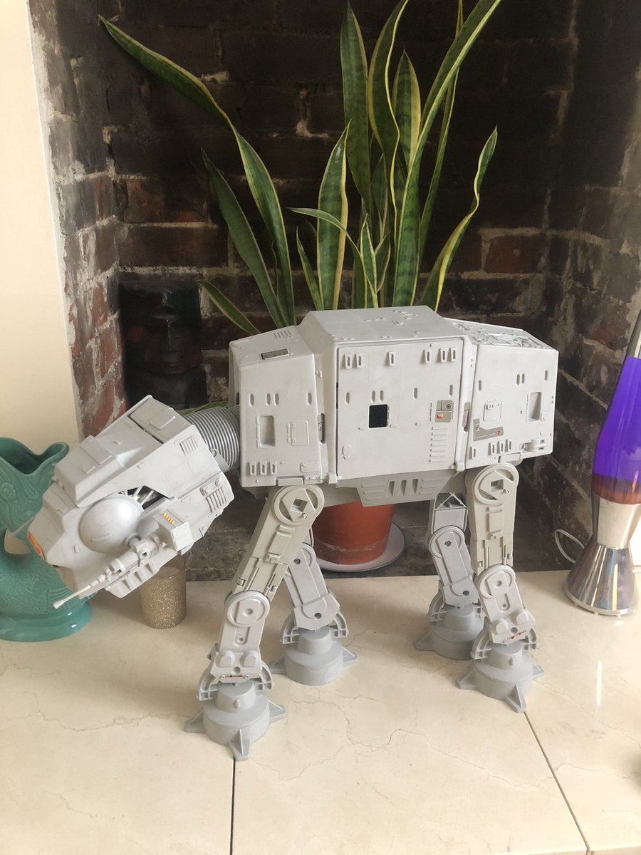 My next project is an AT-AT. It’s all clean, just waiting on some missing parts (chin guns, bulb, bulb cover) My partner REALLY isn’t into this nonsense but she wants to keep it in the living room because it looks like a small dog.