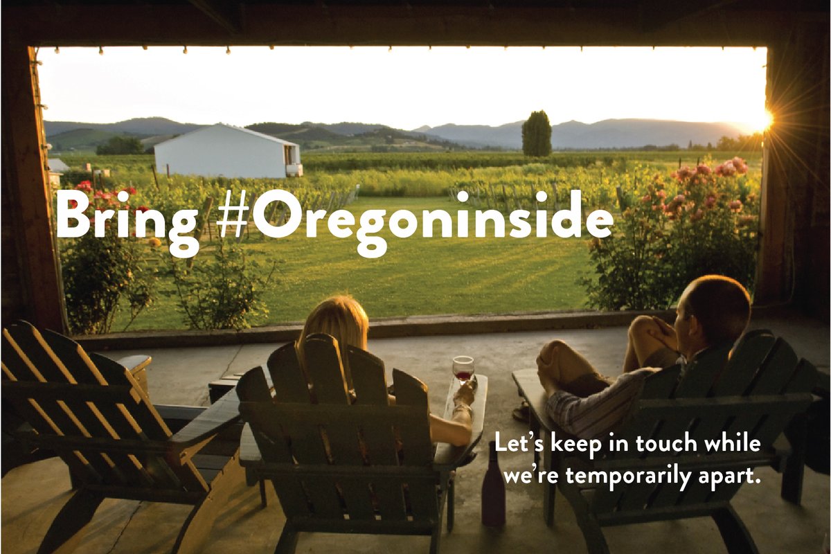 Usually, Oregon happens outside. But in this unusual time you can still explore Oregon wine wile staying in. Bring #oregoninside and let's keep in touch while we're temporarily apart.

oregonwine.org/oregon-inside/ #oregonwine