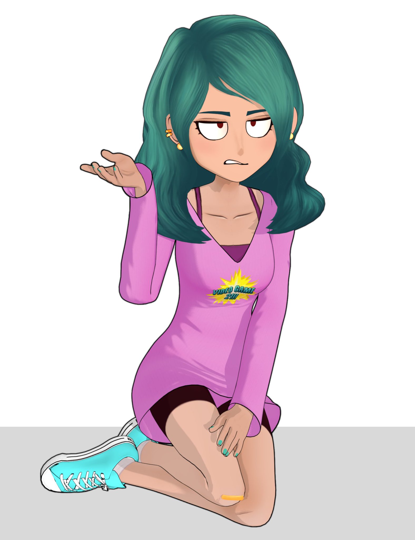 “Test render of my Erica model! shes Meru's classmate 😈” .