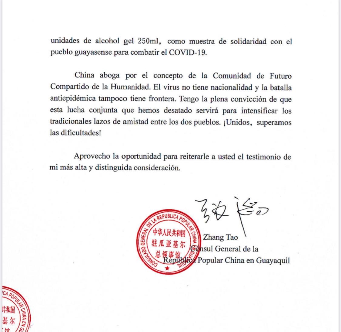 PedroPabloDuart's tweet photo. ¡SOLIDARIDAD QUE DA ÁNIMO! Gracias al Consulado de La República Popular China en coordinación con @GoberdelGuayas logramos conseguir la donación de kits para hacer pruebas ¡GRATUITAS! de Covid19 y cubrir a 35.000 personas. También mascarillas y alcohol en gel. @Lenin @ottosonnenh https://t.co/TIyLzW2v9V