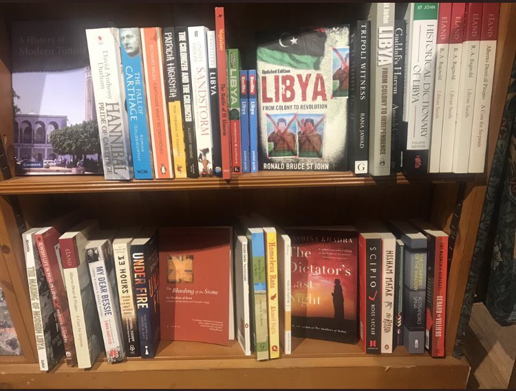 Everyone has more time to read at the moment so in that spirit, I will spend this week tweeting some of my favourite books on  #Libya from my own library. This  is not my library but the rather meagre Libya section at Daunt in London, one of my favourite bookshops anywhere.