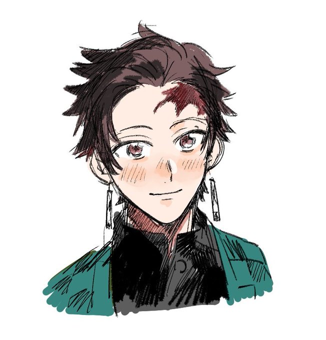 🍙おにぎりさんがTwitterに投稿した竈門炭治郎(鬼滅の刃)のイラスト。