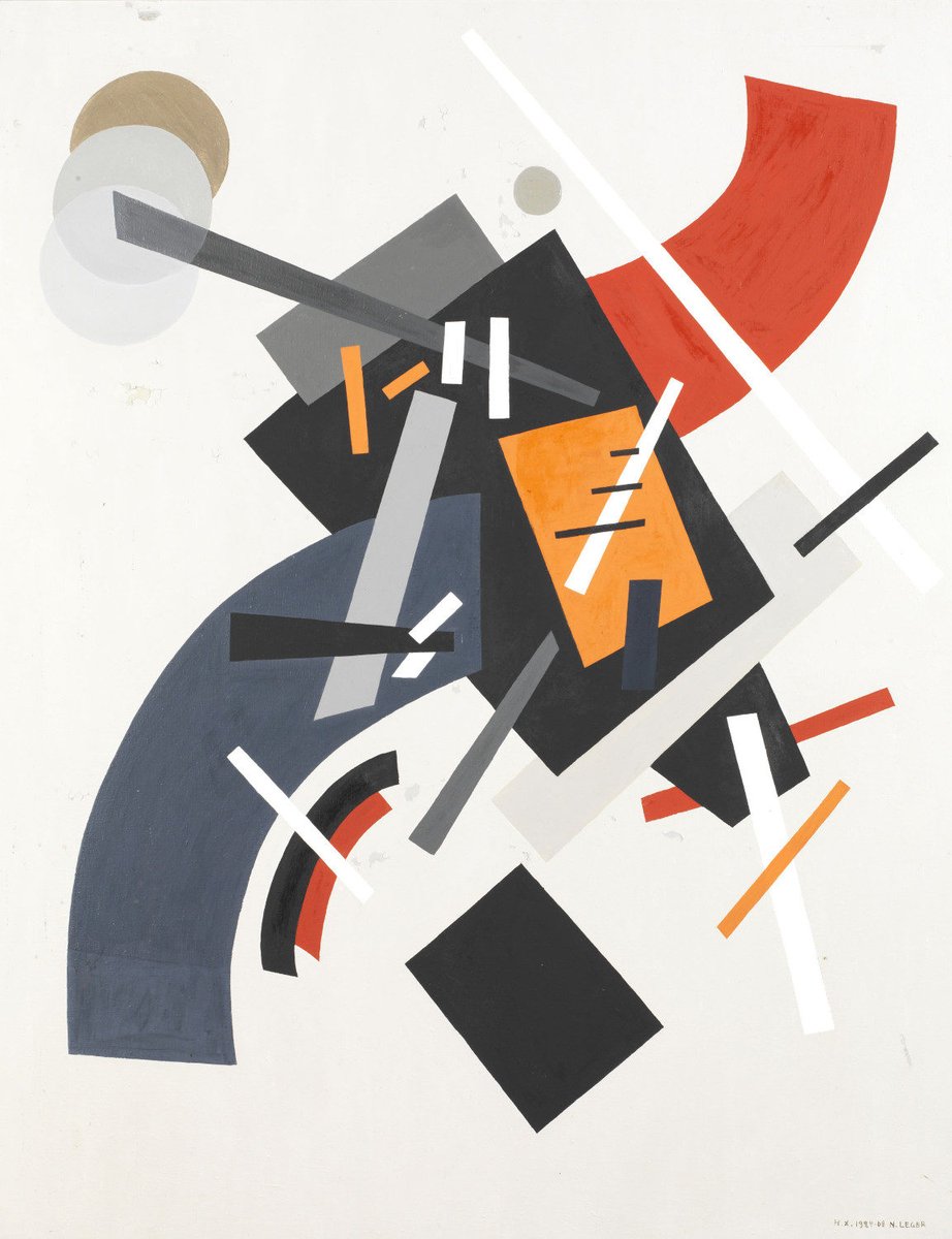 Works by Polish-French artist and educator Nadia Khodasevich Léger, 1920s-60s, whose work reflected the visual ideas of Suprematism. She was a member of the French Communist Party and married to noted Cubist painter Fernand Legér, managing his estate after his death