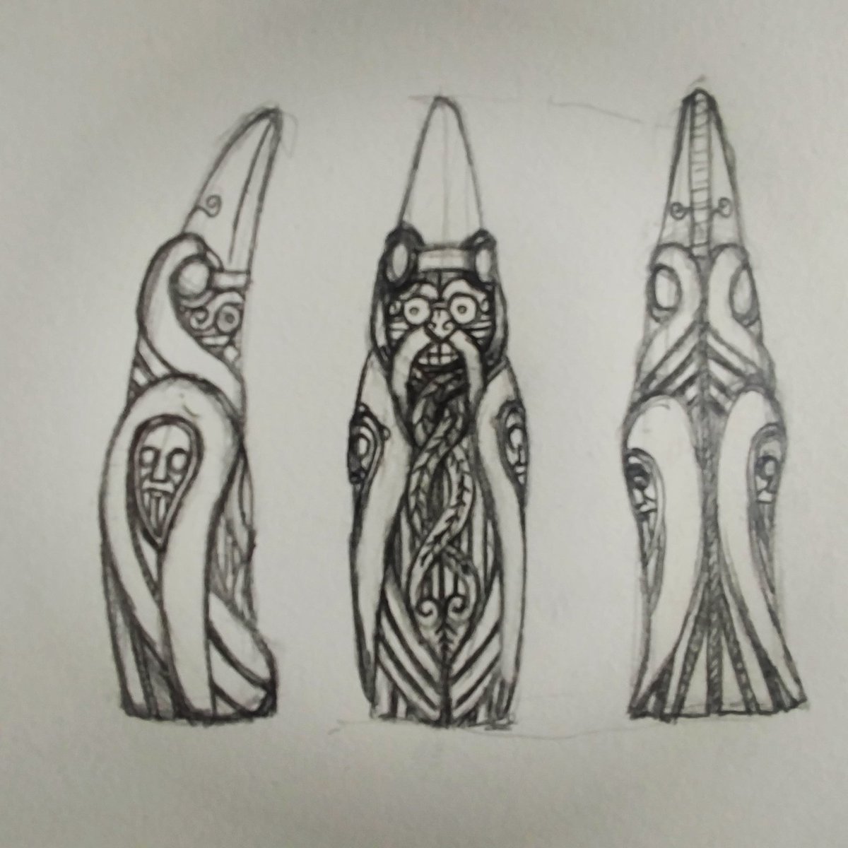 VargBloodeagle's tweet photo. Shaman, seeking only the sky.
#viking #shaman #vitki #Godmask #god #shapeshifter #carving #sketch #bird #raven #hrafn https://t.co/PUZ3rupMJD