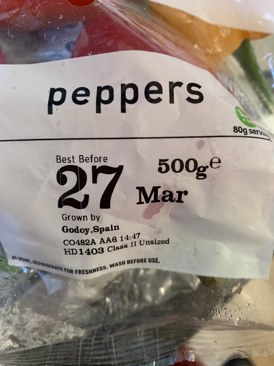 korenthompson's tweet photo. @sainsburys 2/4 peppers mouldy and before best before date (photo taken on 24th March). Disappointing and not a time to be wasting food! https://t.co/GfTPoqdffP