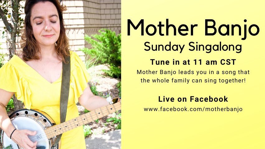 ellensmojo's tweet photo. Check out our Mother Banjo Sunday Singalong at https://t.co/M2rdqi8bkz #SundaySingalong #WeAreWitness #HereWithFriends #VirtualFriends 🪕❤️😲 #IsThisASingingEmoji https://t.co/ySYtWHb6dM