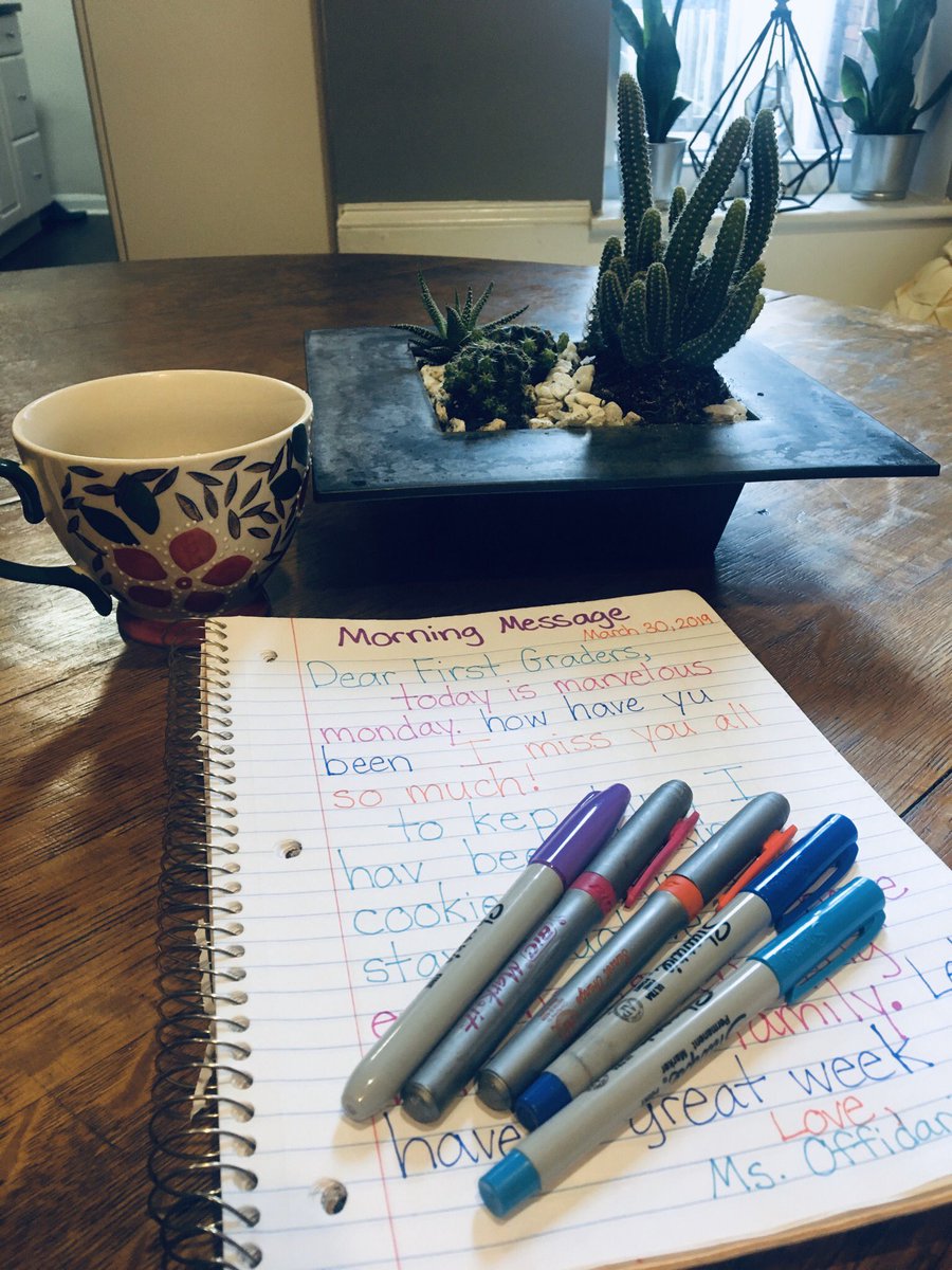 Prepping some morning messages to my kiddos for the week! Miss you all ❤️ <a href="/WarrenES_BCPS/">Warren Elementary</a>